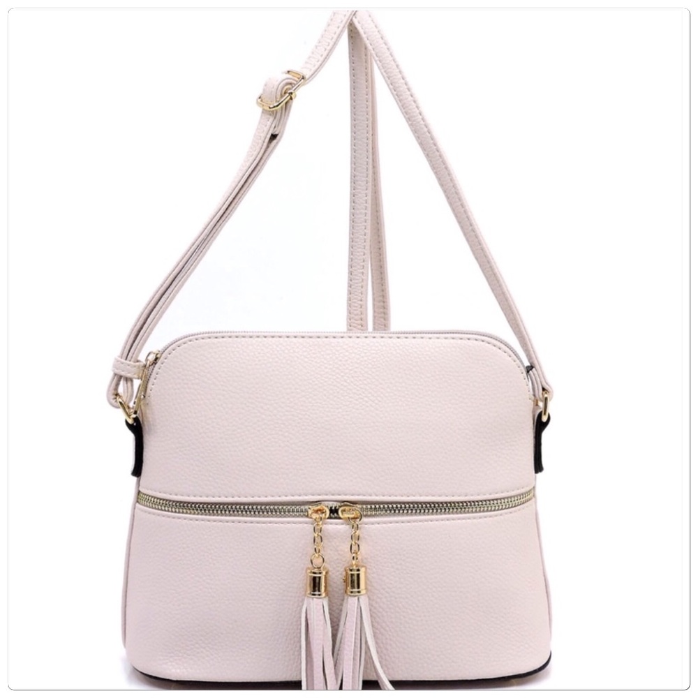 Dome Tassel Crossbody Bag Pink/Nude
